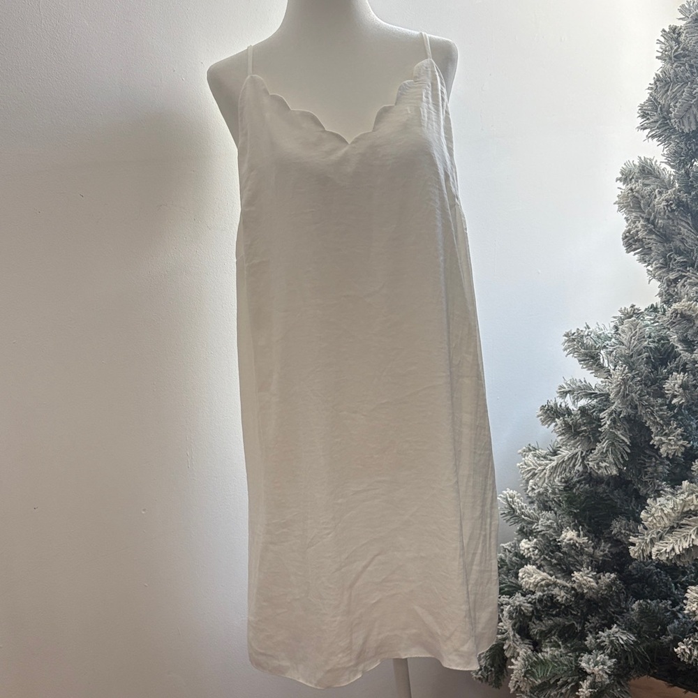 Naked Zebra Scalloped White Mini Dress